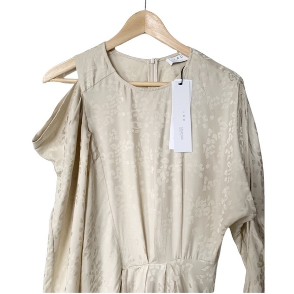 nwt IRO Arty Neutral Leopard Print Ecru Midi Dress - Picture 4 of 11